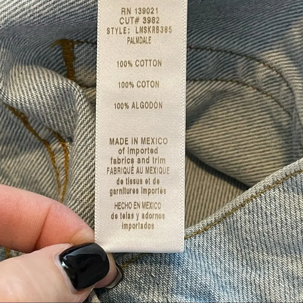 FRAME Le Mini Palmdale Raw Edge Denim Skirt 27